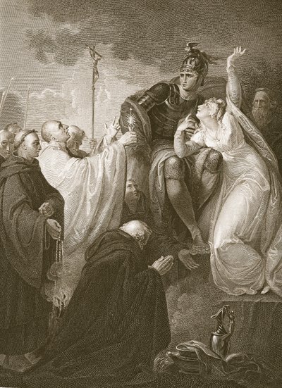 Sint Augustinus voor Ethelbert, gegraveerd door A. Smith, illustratie uit David Hume